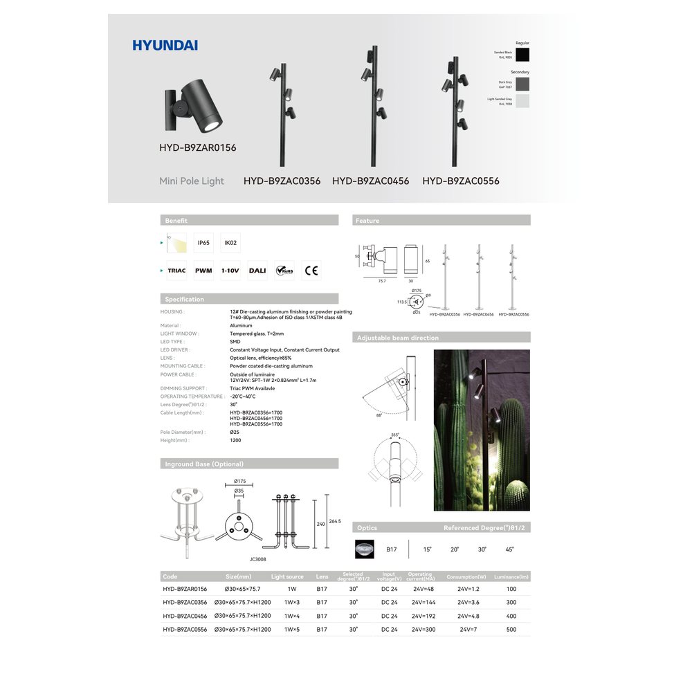 Hyundai Mini Pole Light B9Z Series Kuwait