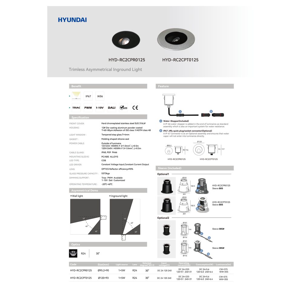 Hyundai Recessed Wall Light Series Kuwait